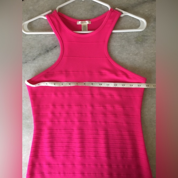 Bozzolo Hot Pink Stretch Ribbed Dress - Picture 13 of 16